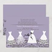 Bridesmaid's Lunch Lavendel Achtergrond Uitnodigin Kaart (Voorkant / Achterkant)