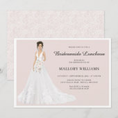 Bridesmaids Luncheon Bruidsjurk Uitnodiging (Voorkant / Achterkant)