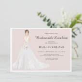 Bridesmaids Luncheon Bruidsjurk Uitnodiging (Staand voorkant)