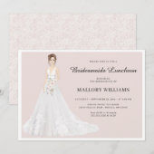 Bridesmaids Luncheon Bruidsjurk Uitnodiging (Voorkant / Achterkant)