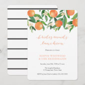 Bridesmaids luncheon in houtskoolcitrus tangerine kaart (Voorkant / Achterkant)
