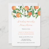 Bridesmaids luncheon in houtskoolcitrus tangerine kaart (Voorkant)