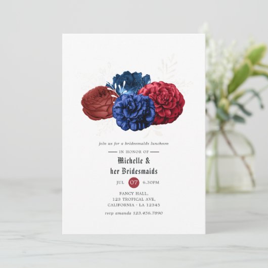 Bridesmaids Luncheon Kaart (Staand voorkant)