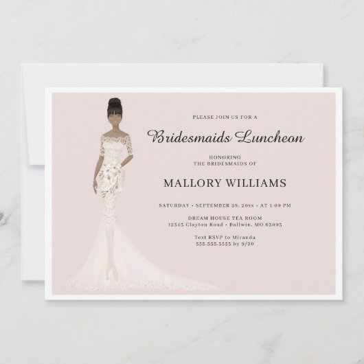 Bridesmaids Luncheon Mode Bride Invitation Kaart (Voorkant)