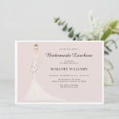 Bridesmaids Luncheon Mode Bride Invitation Kaart (Staand voorkant)