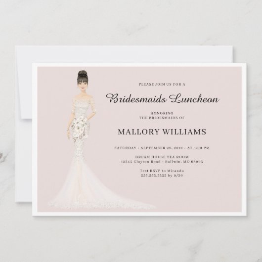 Bridesmaids Luncheon Mode Bride Uitnodiging (Voorkant)