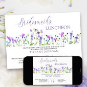 Bridesmaids Luncheon  Paars Wildbloem Kaart