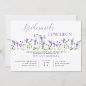 Bridesmaids Luncheon  Paars Wildbloem Kaart (Voorkant)