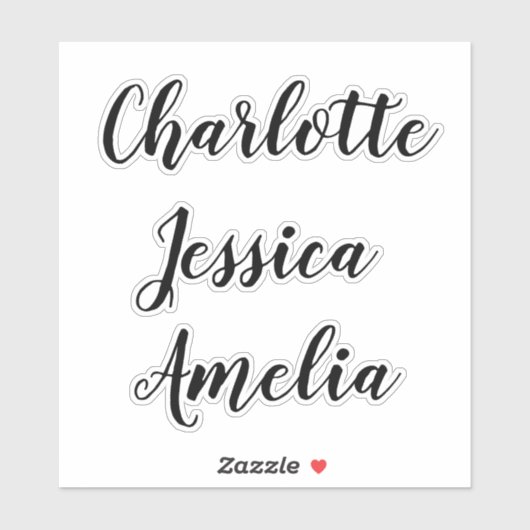 Bridesmaids Names Personalized Vinyl Decal Sticker (Vel)