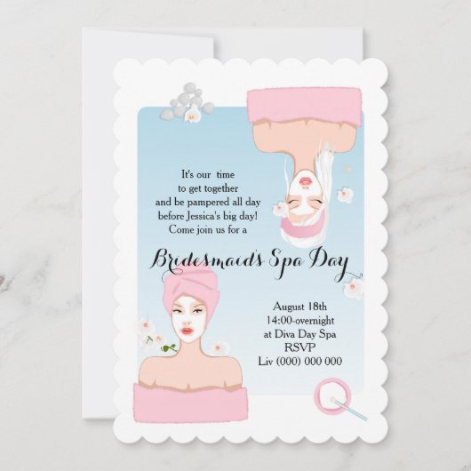 Bridesmaïd's Spa Day Uitnodiging (Voorkant)