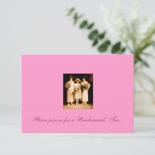 Bridesmaids' Tea Invitation Kaart (Staand voorkant)