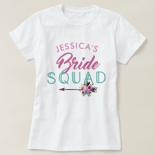 Bridesmaids-Topjes van Bride Squad Persoonlijke Pa T-shirt (Design voorkant)