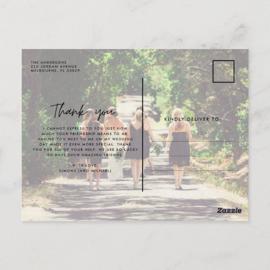 Bridesmaids Weddenschap Foto bedankt Briefkaart (Achterkant)