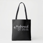 Bridesmaids Wedding Canvas tas | Fun Swirl-script (Voorkant)