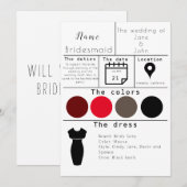 Bridesmaikaart Kaart (Voorkant / Achterkant)