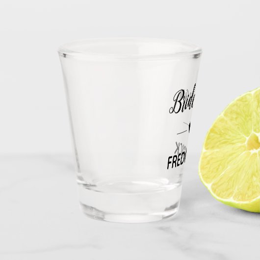 Bridesman Black Script Monogrammed Wedding Shot Glas (Links)