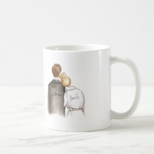 Bridesman? Blonde Bun Bride Brunette Man Koffiemok