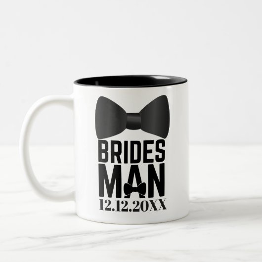 Bridesman Bow Stropdas Wedding Favor Tweekleurige Koffiemok (Links)