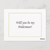 Bridesman-kaartje Briefkaart (Achterkant)