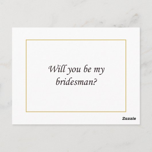 Bridesman-kaartje Briefkaart (Achterkant)