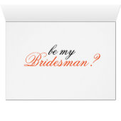 Bridesman Oranje Poppy Custom Wedding Party-kaarte (Binnen Horizontaal (Onder))
