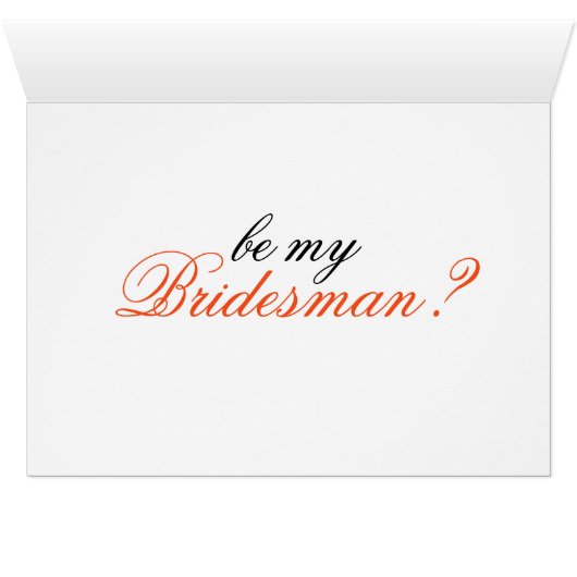 Bridesman Oranje Poppy Custom Wedding Party-kaarte (Binnen Horizontaal (Onder))