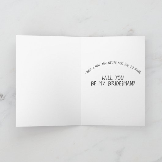 Bridesman over het grote avontuurvoorstel kaart (Binnen)