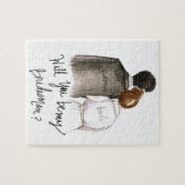 Bridesman? Puzzle Auburn Bun Bride Black Hair Man Legpuzzel (Horizontaal)