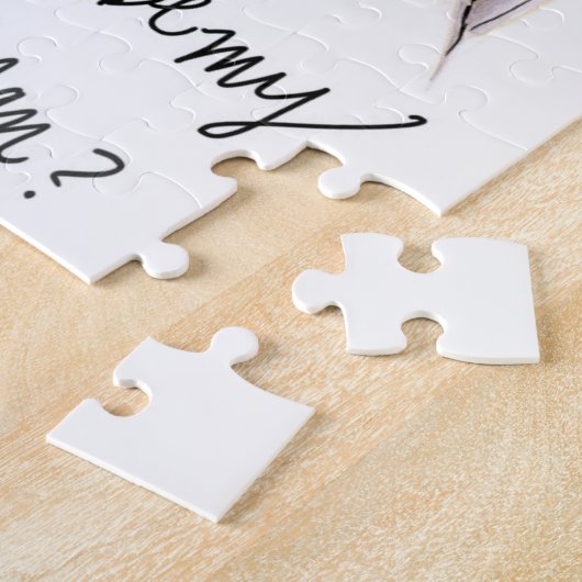 Bridesman? Puzzle Auburn Bun Bride Black Hair Man Legpuzzel (Zijkant)