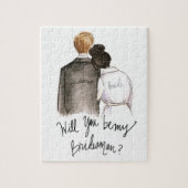 Bridesman? Puzzle Dk Br Bun Bride Blonde Man Legpuzzel (Verticaal)