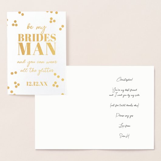 Bridesman Request Groomsman Proposal Folie Kaart (Display)
