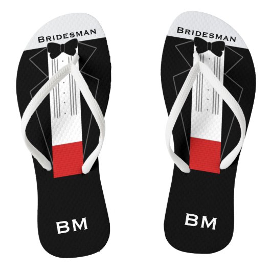 Bridesman Tuxedo Teenslippers (Voetbed)