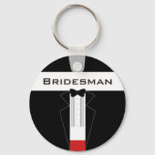 Bridesman Tuxedo Wedding Favor Sleutelhanger (Voorkant)