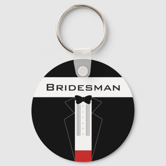 Bridesman Tuxedo Wedding Favor Sleutelhanger (Voorkant)