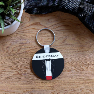Bridesman Tuxedo Wedding Favor Sleutelhanger
