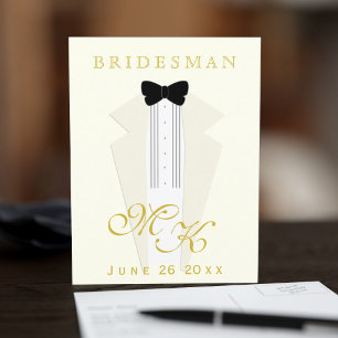 Bridesman Verzoek Modern Weddenschap Briefkaart