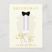 Bridesman Verzoek Modern Weddenschap Briefkaart (Voorkant)