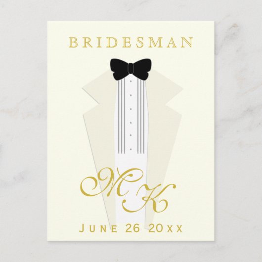 Bridesman Verzoek Modern Weddenschap Briefkaart (Voorkant)