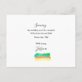 Bridesman Voorstel Waterverf Blokken Uitnodiging Briefkaart (Achterkant)