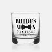 BRIDESMAN zwart stropdas strik bruiloft gepersonal Whisky Glas (Voorkant)
