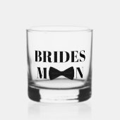 BRIDESMAN zwart stropdas strik bruiloft stijlvol c Whisky Glas (Voorkant)