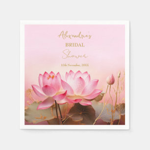 Brideverjaardagsfeestje Roze Lotus Personaliseren Servet