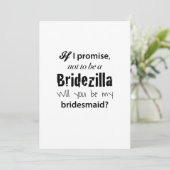 Bridezilla - Bruidsmeisje Uitnodiging (Staand voorkant)