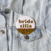 Bridezilla | Fun Quote Tigerprint Ronde Button 7,6 Cm (In situ)