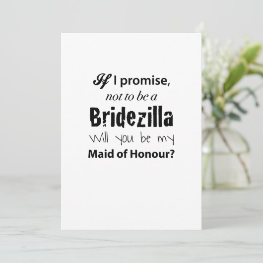 Bridezilla - Maid of Honor Invitation Kaart (Staand voorkant)