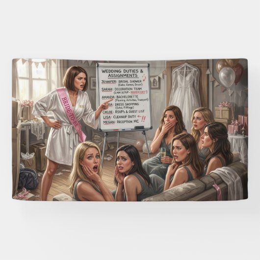 Bridezilla Plant een Bruiloft Spandoek (Horizontaal)
