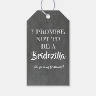 Bridezilla Promise - Grappig bruidsmeisje voorstel Cadeaulabel