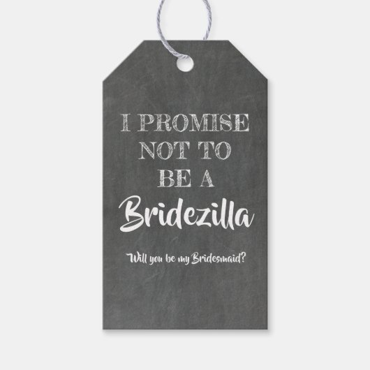 Bridezilla Promise - Grappig bruidsmeisje voorstel Cadeaulabel (Voorkant)