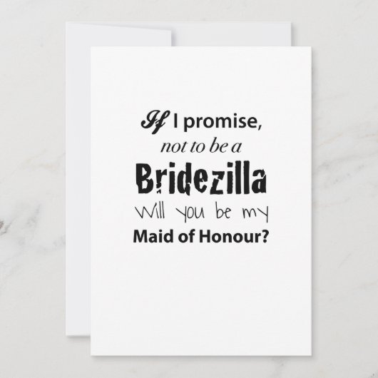 Bridezilla - Uitnodiging bruidsmeisje (Voorkant)