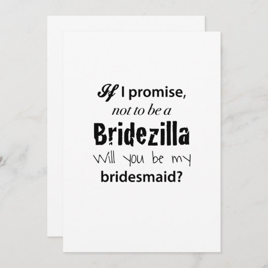 Bridezilla - Uitnodiging van de Bridesmaid (Voorkant / Achterkant)